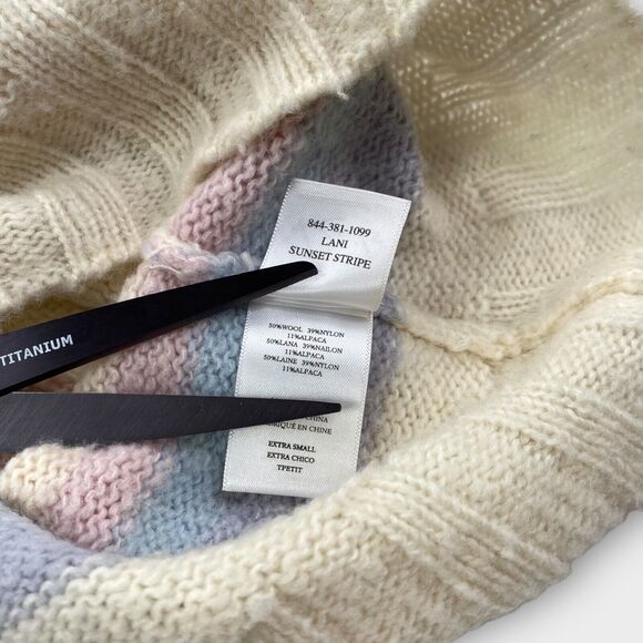 $188 Rails Sweater Womens X-Small Lani Sunset Striped Wool Alpaca Cream Colorful - Picture 10 of 14